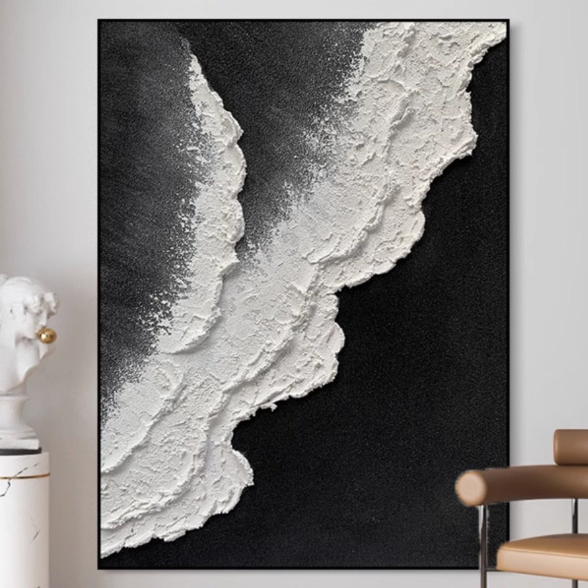 Modern Minimalist Black and White Painting