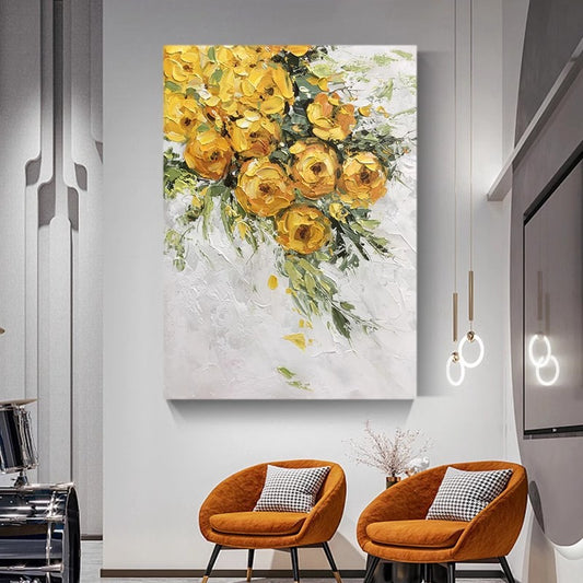 Yellow Textured Thick Coat Floral